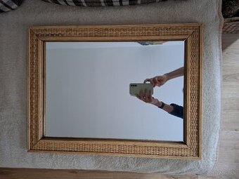 Zrkadlo na stenu s ratanovym rámom
