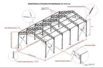 Oceľová konštrukcia haly 8x16x4 m Garáž Kôlňa - 1