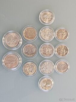 Strieborné pamätné mince ČSR, UNC kvalita, TOP stav