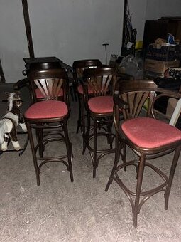 Masívne barové stoličky – ohýbané drevo (set)