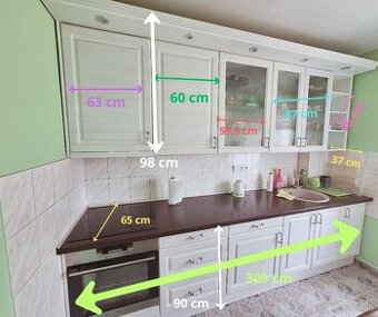 Kuchynská linka biela_reliéf s levanduľou