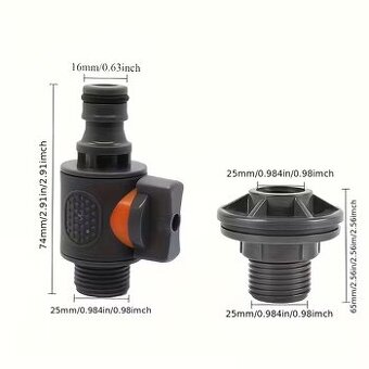 Nová sada na PVC adaptérov na vodnú nádrž / záhradné sudy