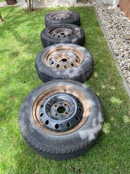 Plechové disky + puklice + pneumatiky 165/70 R14 85T XL