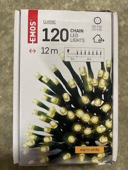 Led vianočná reťaz 12m