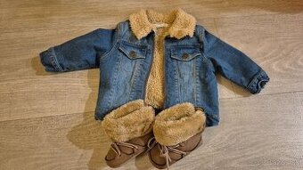 Set capačky č.20 + kožušinová riflová bundička v.68