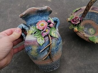 Predám keramická váza a košík