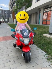 Elektrická motorka pre deti - BMW policajná červená