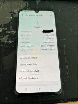 Samsung A40 - malé rozmery