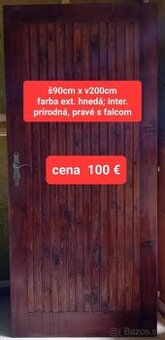 Predám vchodové dvere - 1 ks, interiérové dvere - 1 ks