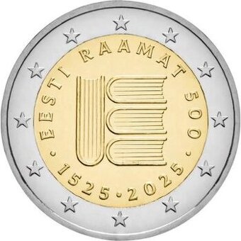2€ Estonsko 2025- 500. výročie prvého tlačeného textu