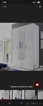 Šatníková skriňa KARL 120cm BIELA