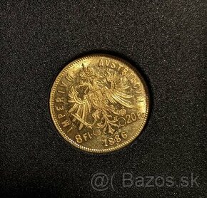 Zlatý 8 Zlatník/ 20 Frank František Josef I, 1886 - 1