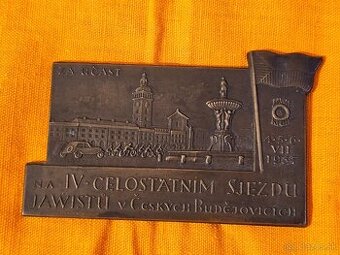 Jawa plaketa sjezd Jawistů České Budějovice Votice předválka