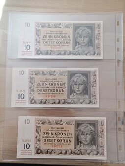 Bankovky 10korun Čechy a Morava
