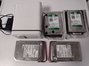 2x 1TB, 2x 500GB, NAS Dlink