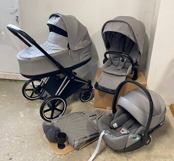 Kočík Cybex Priam Chrome Black - Soho Grey - Trojkombinácia