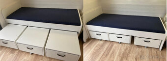 Nova IKEA SLÄKT postel s 3 zásuvkami a matracom
