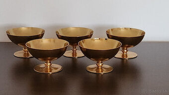 Retro zlatené poháre na zmrzlinu/dezert (5 ks) - 1