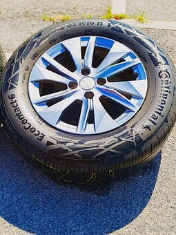 4x originál alu Peugeot + pneu Continental 205/55R16