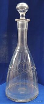 Karafa na víno  sklo kryštálové brúsene Art Deco