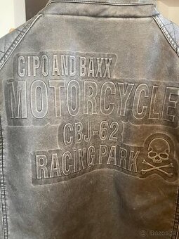 Pánska kožená motorkárska bunda Cipo Baxx