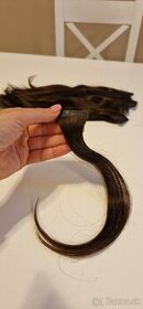 Hnedé vlasové pásy na zahustenie a predĺženie vlasov - 30 ks