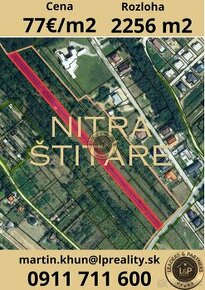 Na predaj investičný pozemok Nitra- Štitáre 2256 m2