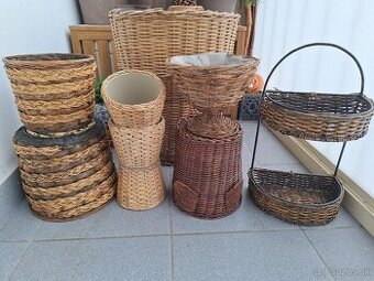 Prútené koše, košíky," kvetináče"...
