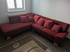 Červený rohový gauč – sedacia súprava