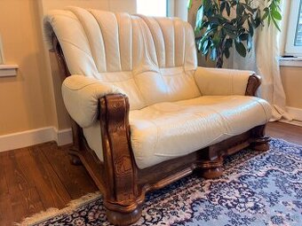 Sedacia kožená suprava dub masív