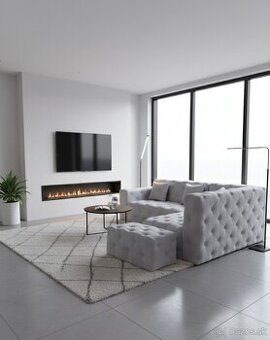 Exkluzívna sedačka s taburetom