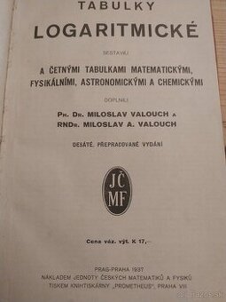 Tabuľky Logaritmické, Matematické, Fyzikálne, Astronomické