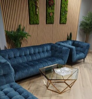 Tyrkysová sedacia súprava 3+2+1