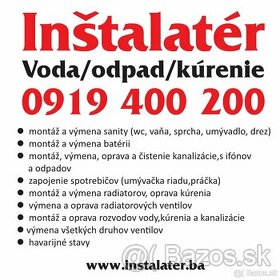 Instalater Bratislava 0919 400 200 - 1