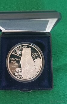 Strieborná pamätná minca 500Sk, 2008, NP Nízke Tatry, poof