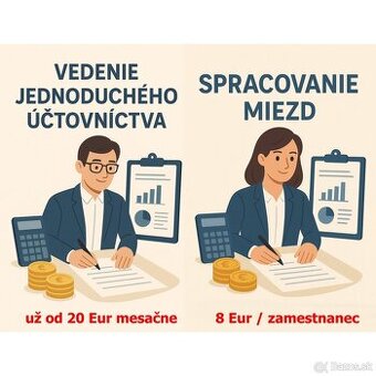 Spracujem JEDNODUCHÉ ÚČTOVNÍCTVO a MZDY pre živnostníkov