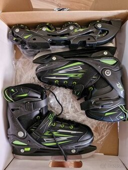 Korčule 2v1 na ľad, kolieskové