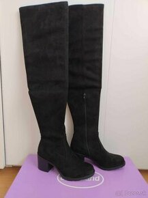 Dámske čierne čižmy nad kolená Graceland (Deichmann) - 1
