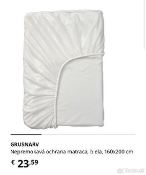 GRUSNARV vodeodolný chránič na matrac 160x200