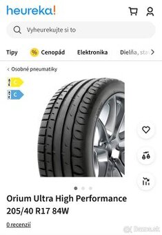 Letné pneu 205/40 r17