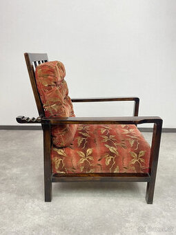 Veľké elegantné art deco polohovacie kreslo 1930