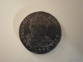 Strieborná minca Mexiko 8 Reales - Carolus III. 1776 FM