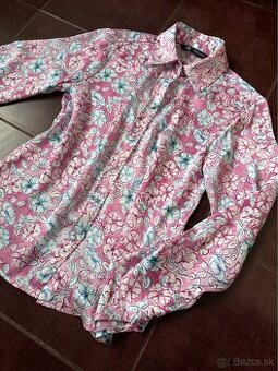 Ružová saténová blúzka ZARA