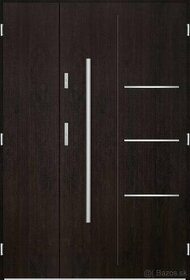 dvojkrídlové vchodové dvere nerez - PVC fólia