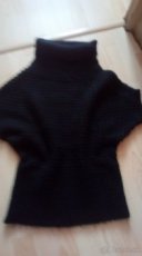 dámska čierna vesta pletena - 1