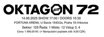 3x Lístky na oktagon 72, sektor 125