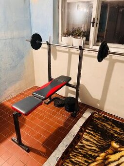 Lavica na cvičenie HMS, tyč, závažia