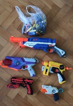 Predám rôzne zbrane NERF s množstvom nabojov