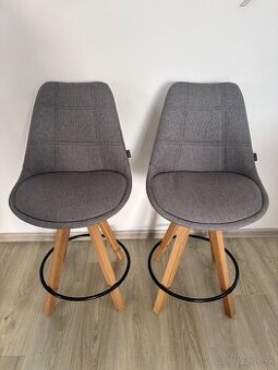 barové stoličky CARRY HOME farba duba, tmavosivá