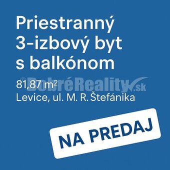 3-izbový byt s balkónom na skvelej adrese – Levice, ul. M. R